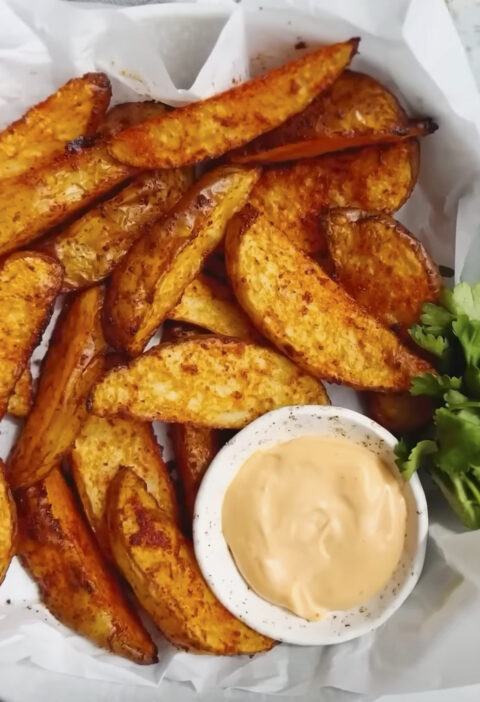 Crispy potato wedges