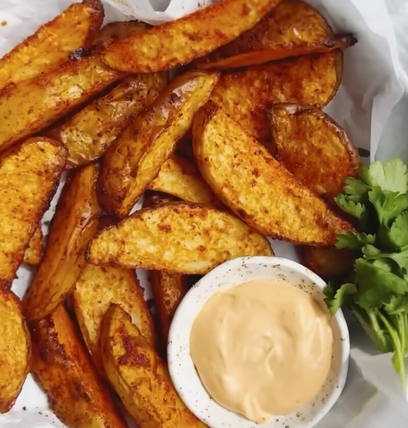 Crispy potato wedges
